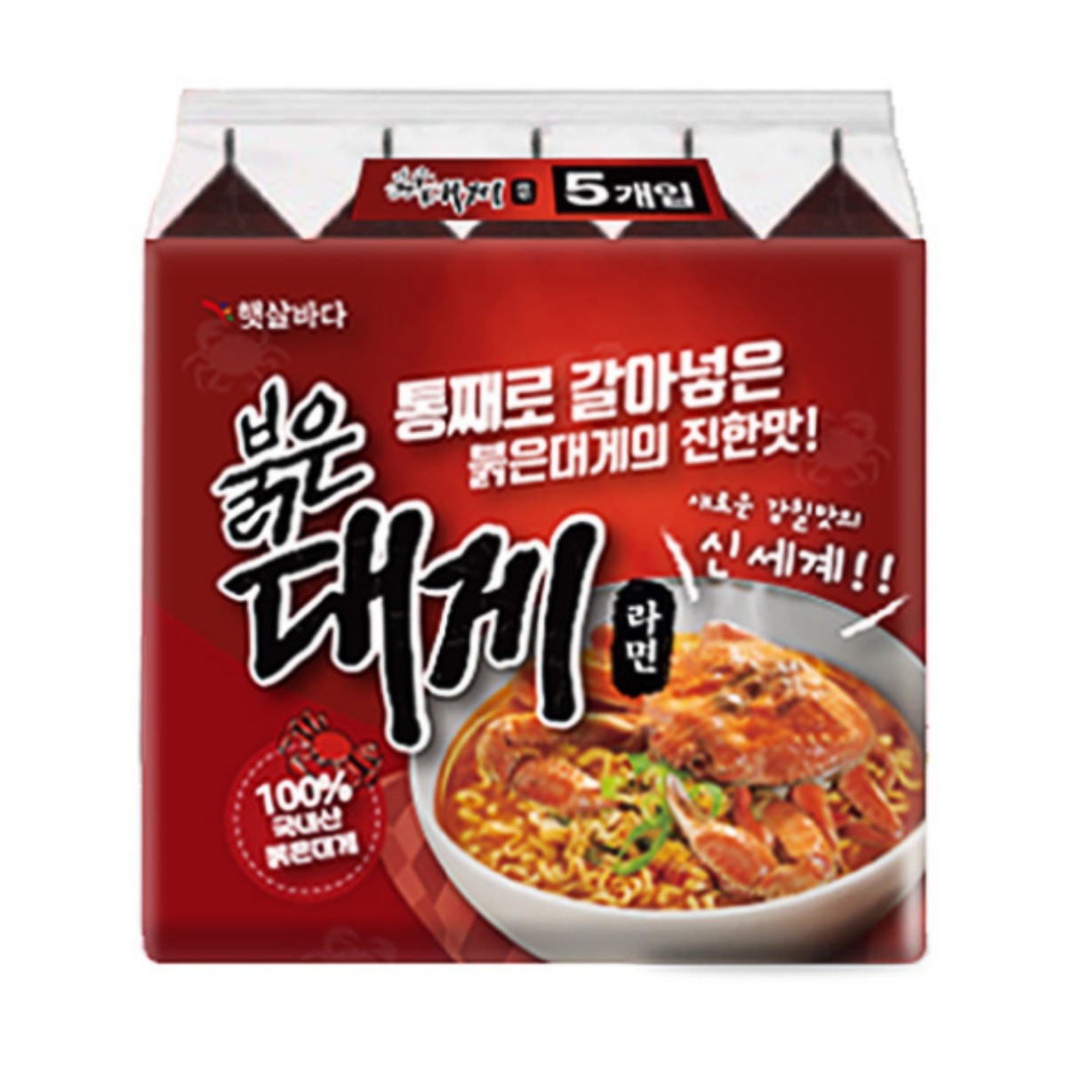 [햇살바다] 붉은 대게 라면 125g, 5개 - 12,000원