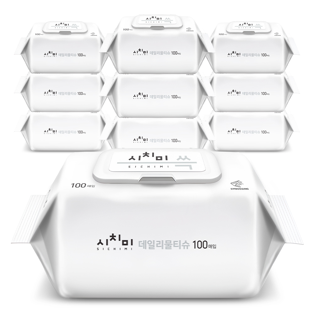 시치미 쓱 데일리 물티슈 캡형, 50g, 100개입, 10개 - 11,900원