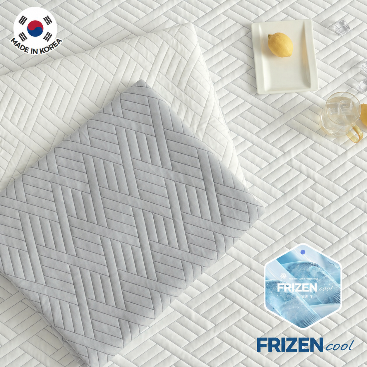 쿨베어 국내생산 프리즌 여름 차가운 냉감패드 고정밴드 쿨매트, 그레이 - 46,900원
