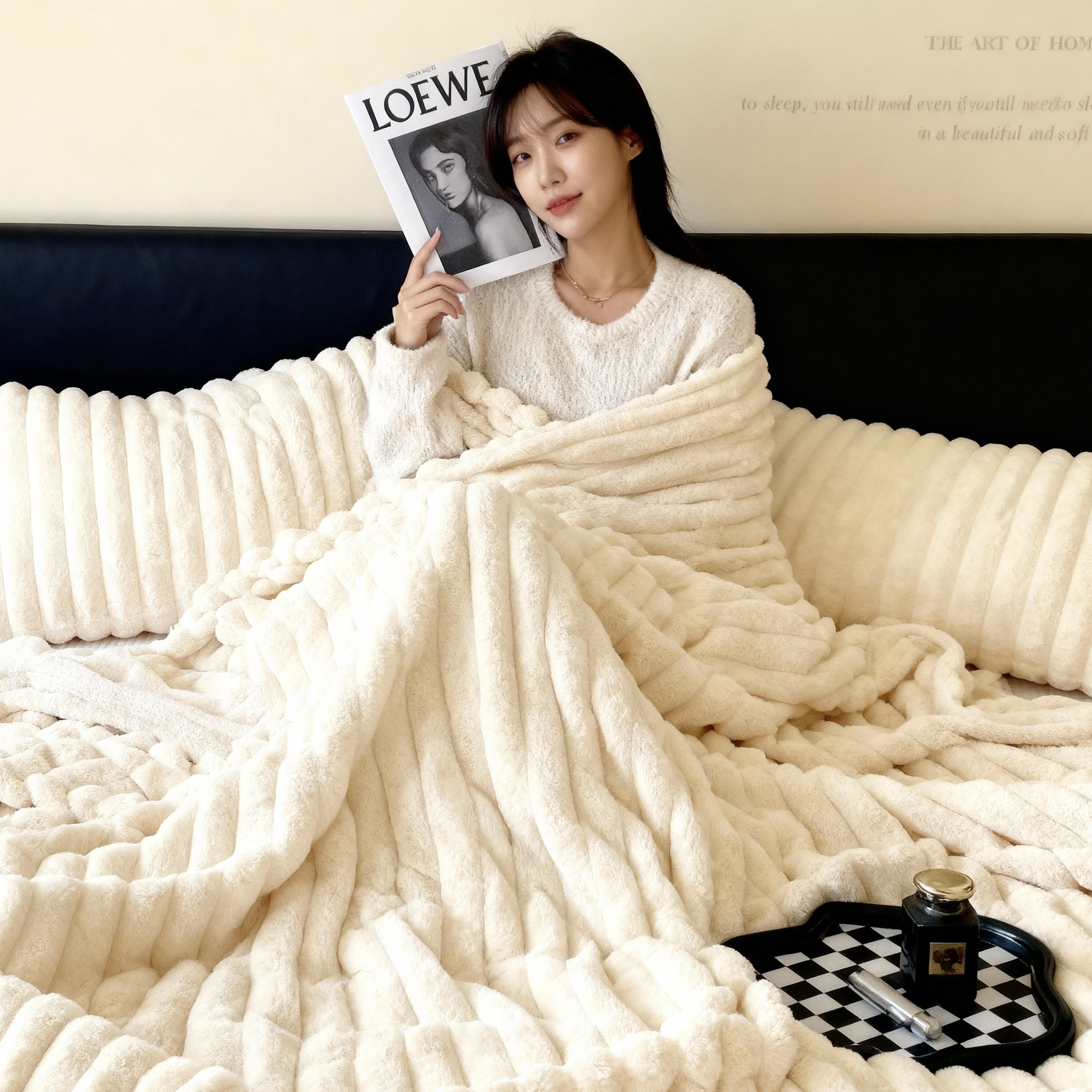 리베흐 극세사 프리미엄 밍크 극세사 담요 겨울 캠핑용 양면 블랭킷 - 13,800원