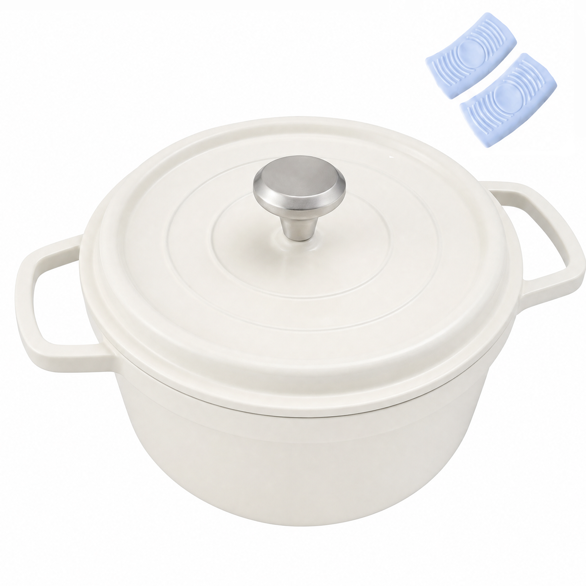 AORAN 무쇠 법랑 양수냄비 찌개솥 1인용2인용 크림 화이트 20cm - 34,800원