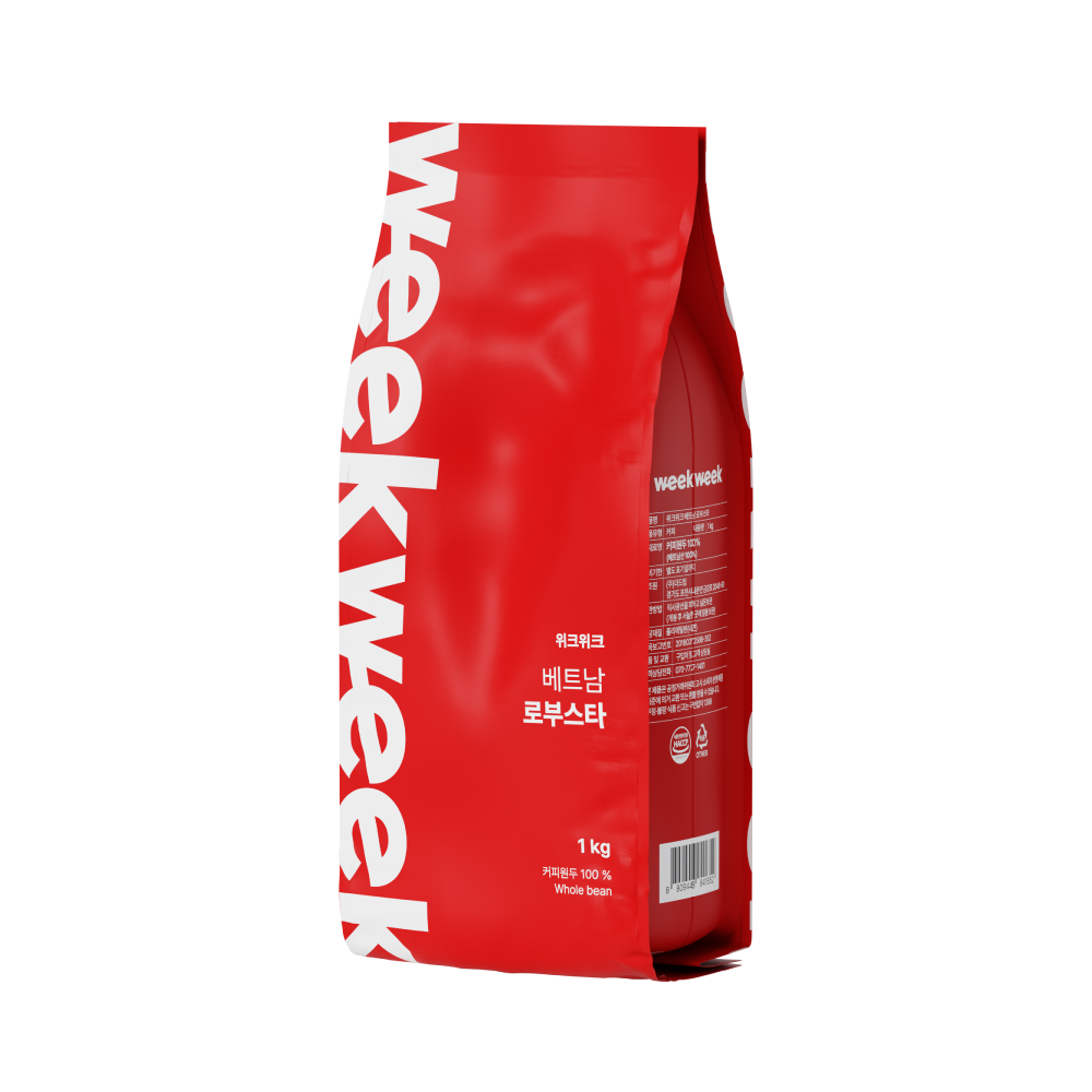 위크위크 고소한 베트남 로부스타 G1 원두 커피 홀빈 - 15,890원