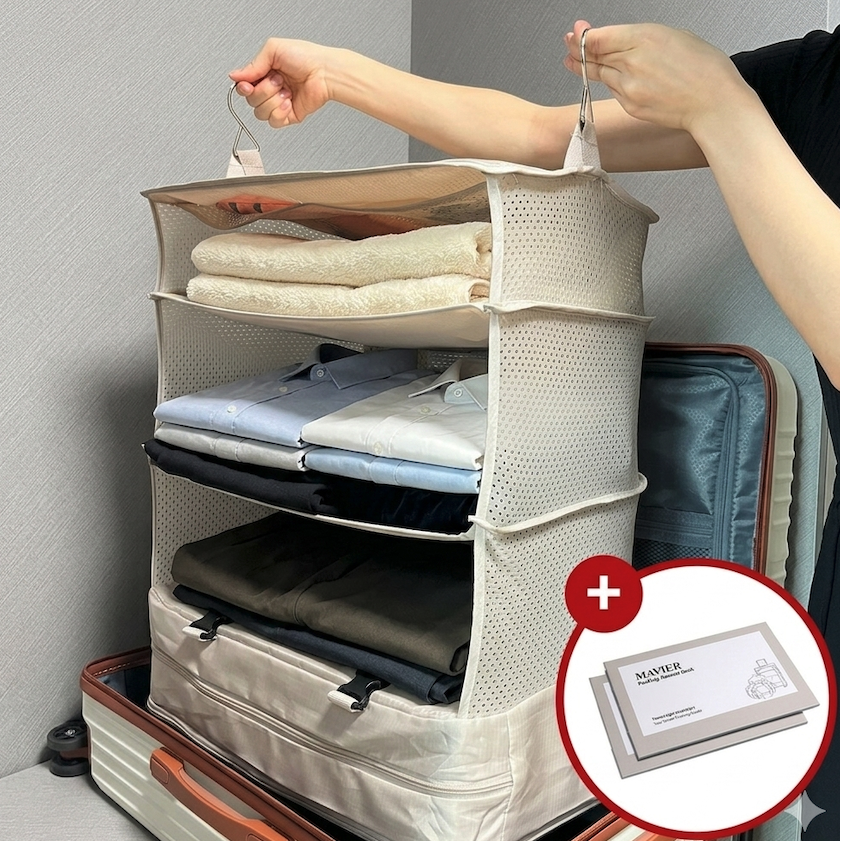 마비에르 여행용 압축 파우치 걸이형 4단 캐리어 정리 가방 대형 - 29,900원