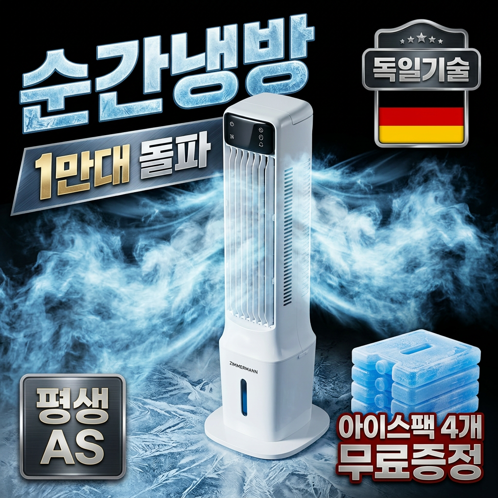 가정용 타워형 냉풍기 9L 업소용 저소음 이동식 에어쿨러 리모컨형 대용량, 화이트 - 179,000원