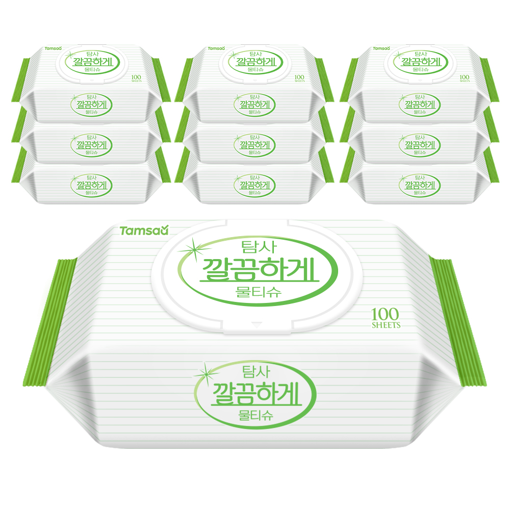 탐사 깔끔하게 다용도 물티슈 캡형, 50gsm - 8,990원