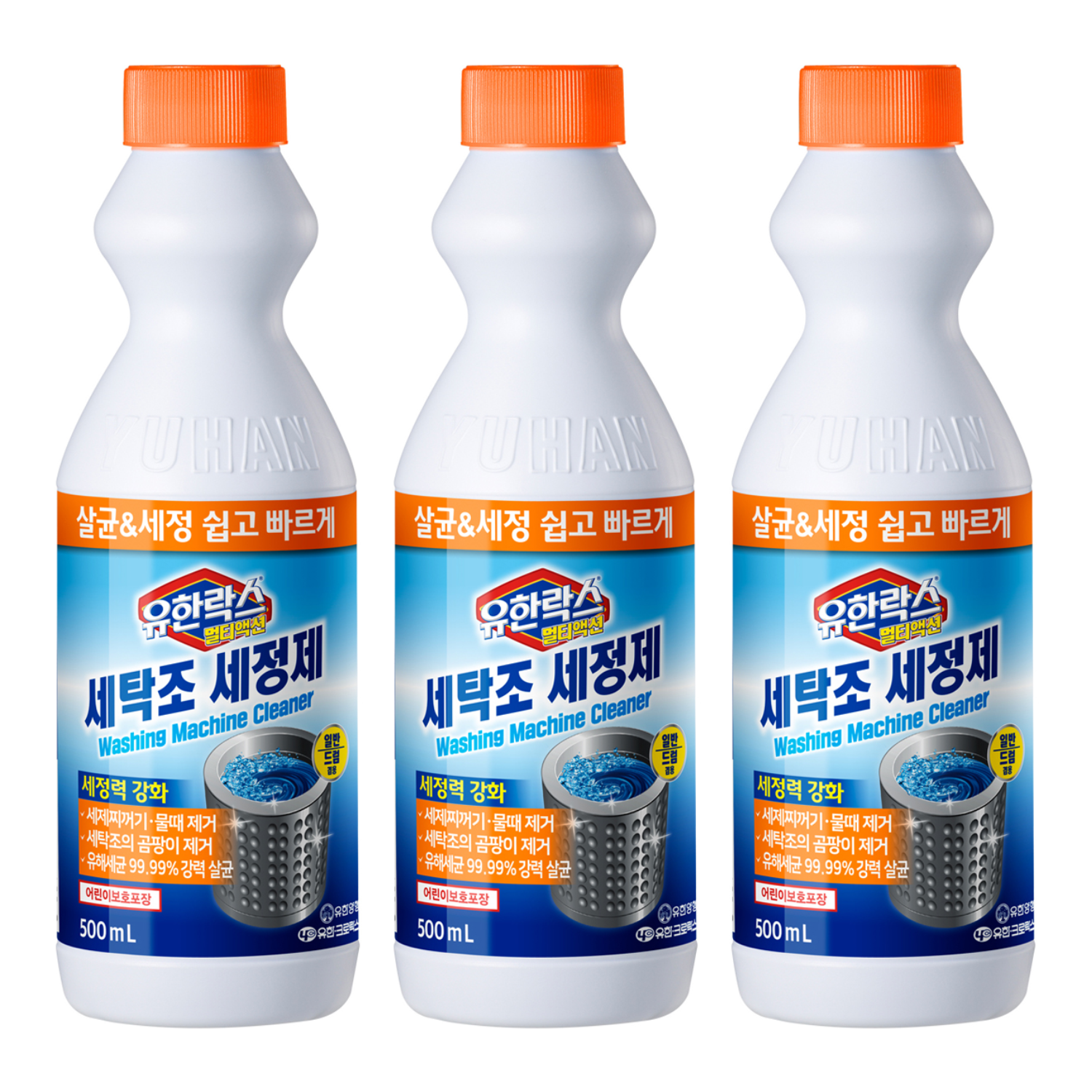 유한락스 멀티액션 세탁조 세정제, 3개, 500ml - 11,400원