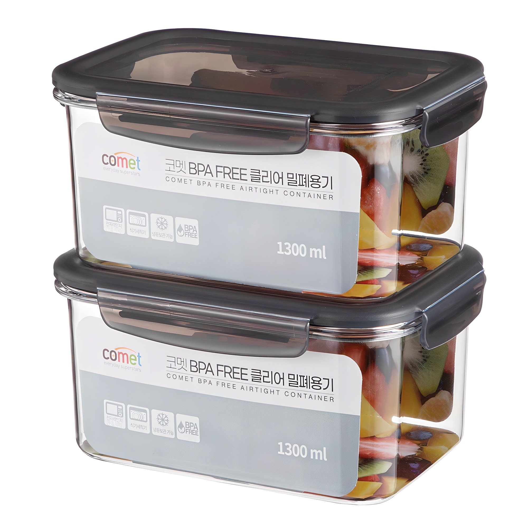 코멧 국내생산 BPA FREE 클리어 직사각 밀폐용기 - 7,290원
