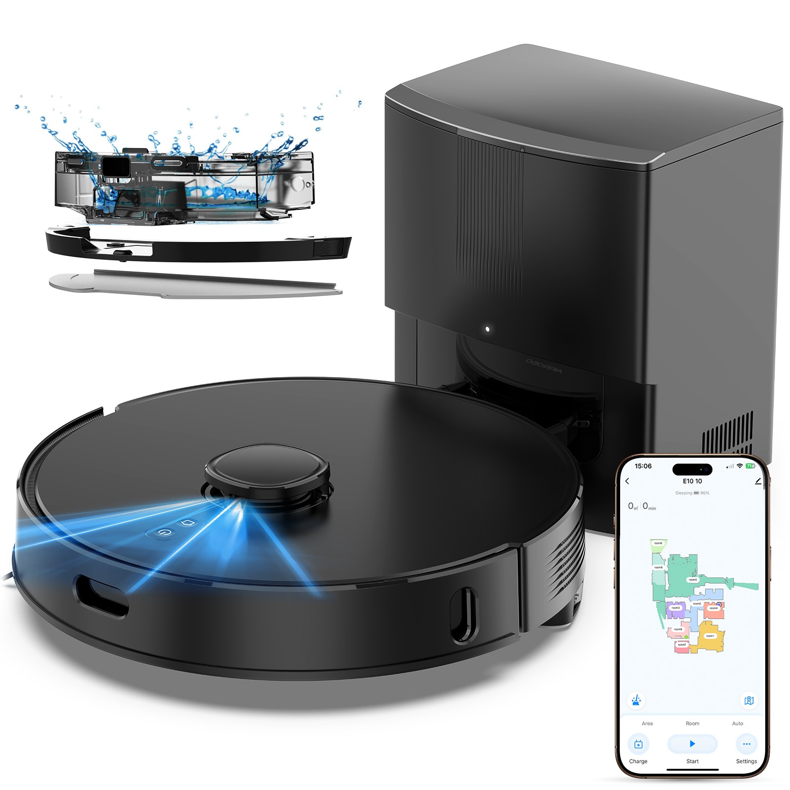 AIRROBO 로봇청소기 E10+ 물걸레·먼지비움 8000Pa - 259,000원